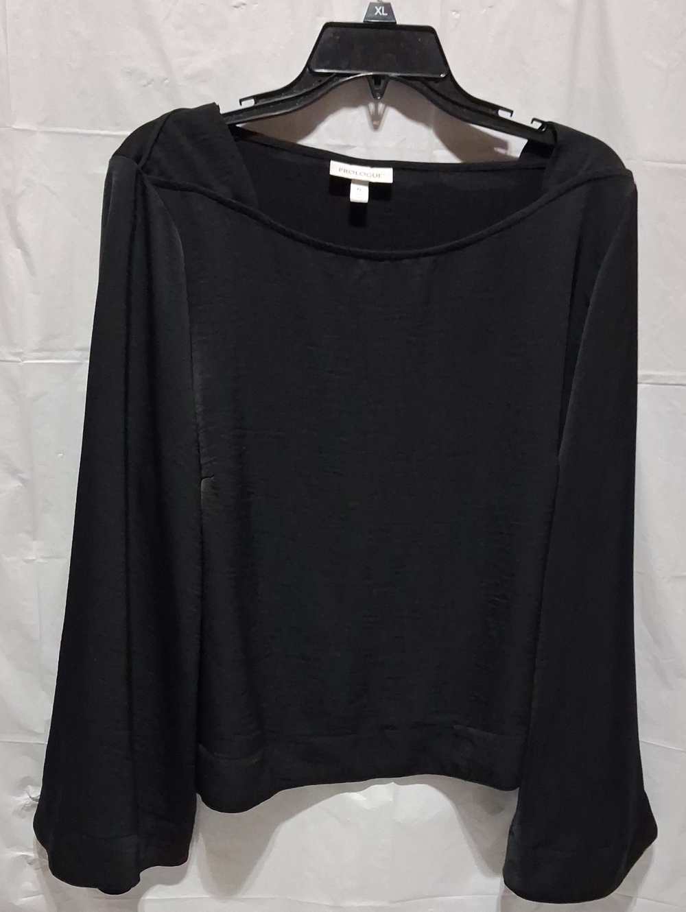 Prologue Target Black Boatneck Off-Shoulder Long Sleeve Top Knit Blouse XL